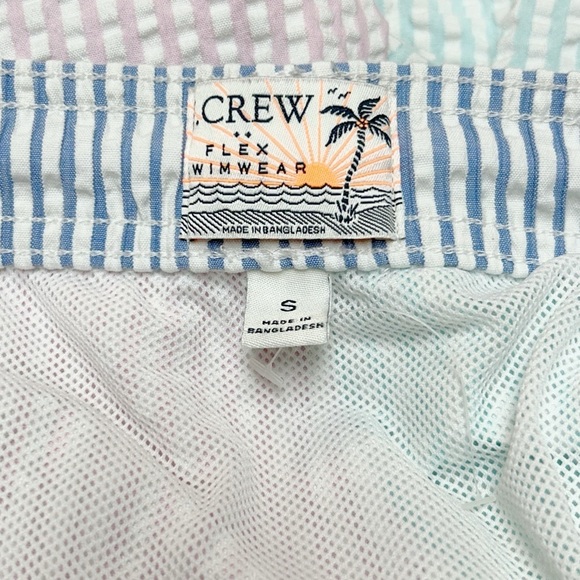 J. Crew Mens Seersucker 6” Swim Trunks Size S - Picture 3 of 4